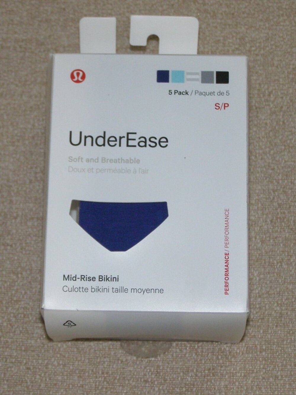 New in Package Lululemon Underease Mid-Rise Bikini Underwear 5 Pack